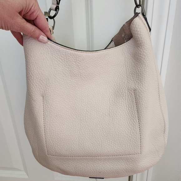 Rebecca Minkoff Unlined Whipstitch Leather Hobo Bag, Soft Blush - Picture 7 of 16